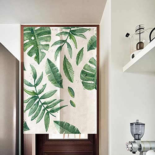 Sunicon Japanese Noren Curtain Green Leaves Print 335 x 472in