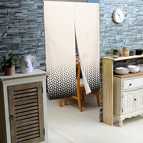 Leowefowa Japanese Noren Curtain with Abstract Geometric Patterns