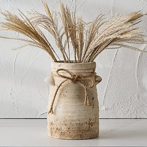 SIDUCAL Ceramic Flower Vase 8 Inch Rustic Decor