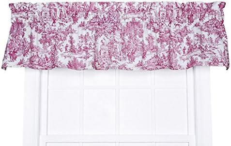 Victoria Park Toile Valance Curtain Red