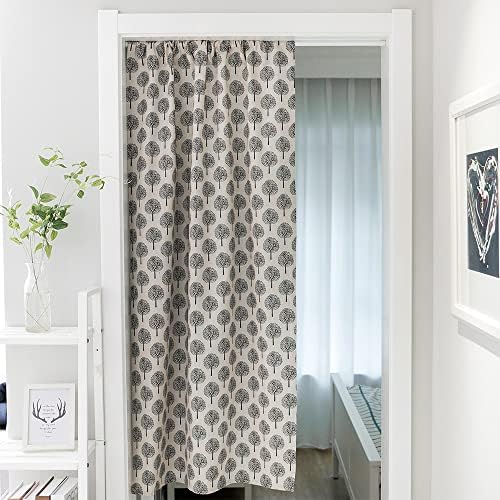 Huamengoo Geometric Door Curtain Panel Beige