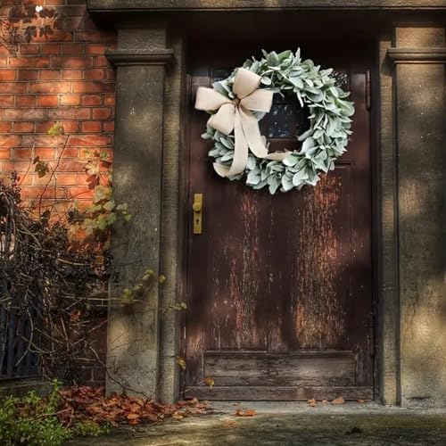 Lambs Ear Teardrop Front Door Wreath