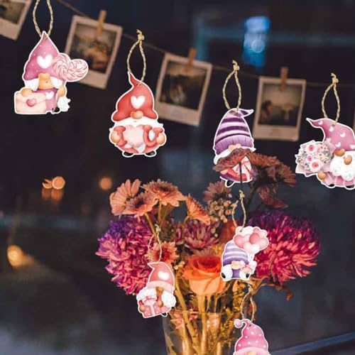 LUOZZY 16pcs Valentine Gnome Hanging Decorations