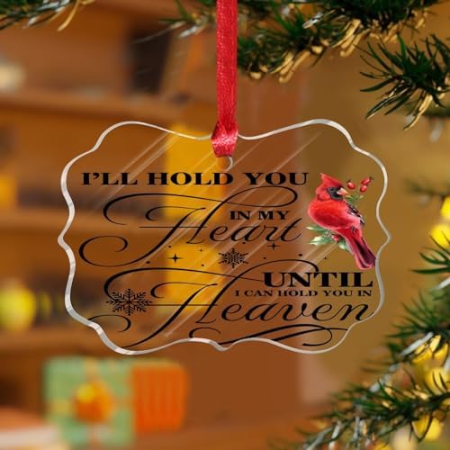 Premium Acrylic Christmas Ornament 2023 Heart Memorial Decor Bauble