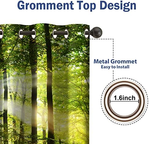 Jekeno Retro Wood Door Blackout Curtains 2 Panels Set