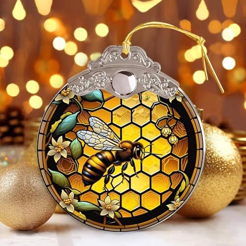 Bee Christmas Tree Ornaments with Silver Buckle