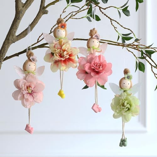 GIHOO Spring Flower Angel Doll Hanging Ornament 5pcs 78inch