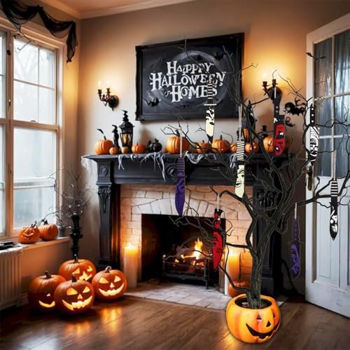 AOCEAN 24 Pcs Halloween Horror Wooden Knife Ornaments