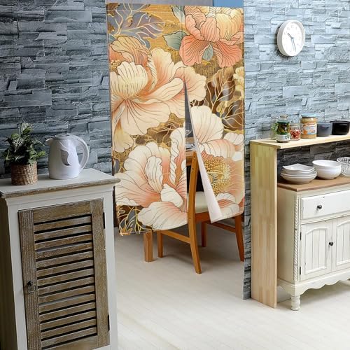 Chinese Style Blooming Flowers Panel Curtain for Home Use