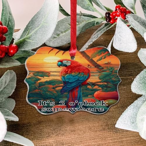 3 Inch Acrylic Christmas Ornaments 2024 Retro Sunset Bauble Decor