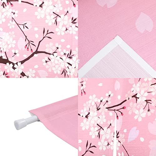 Japanese Noren Door Curtain with Cherry Blossom Design