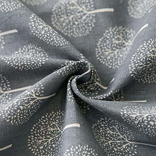 Huamengoo Door Curtain Panel Geometric Curtain Grey Tree