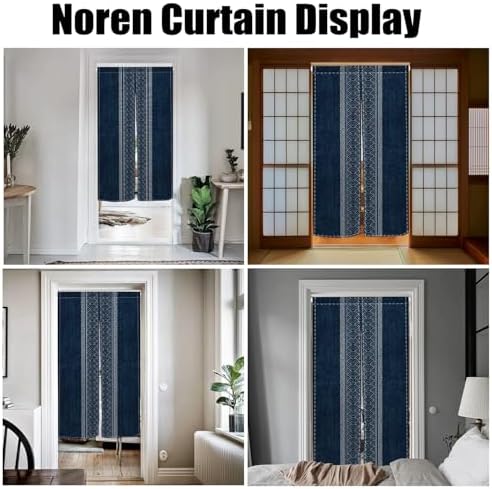 Royal Blue Noren Doorway Curtain with Split Design