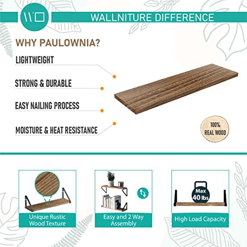 Wallniture Ponza Floating Shelves Wall Mounted Set of 4