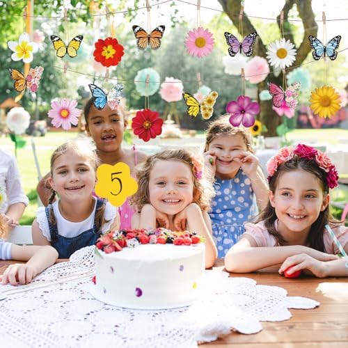 40 Pcs Spring Flower Butterfly Hanging Ornaments Set