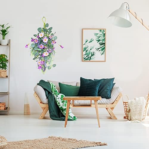 197In Artificial Lavender Teardrop Wreath Decor