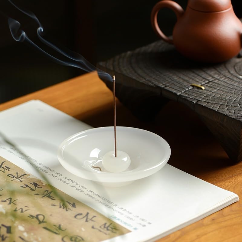 Liuli Glass and Jade Incense Holder for Sticks