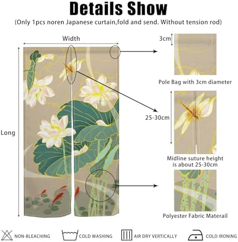 Japanese Noren Door Curtain with Ukiyoe Design
