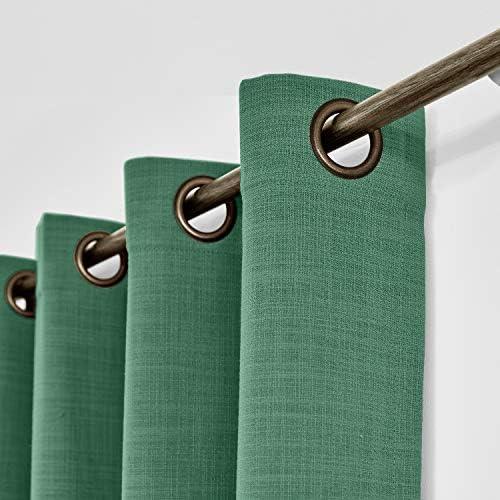 ChadMade 50W x 84L Peacock Faux Linen Curtain with Blackout Lining