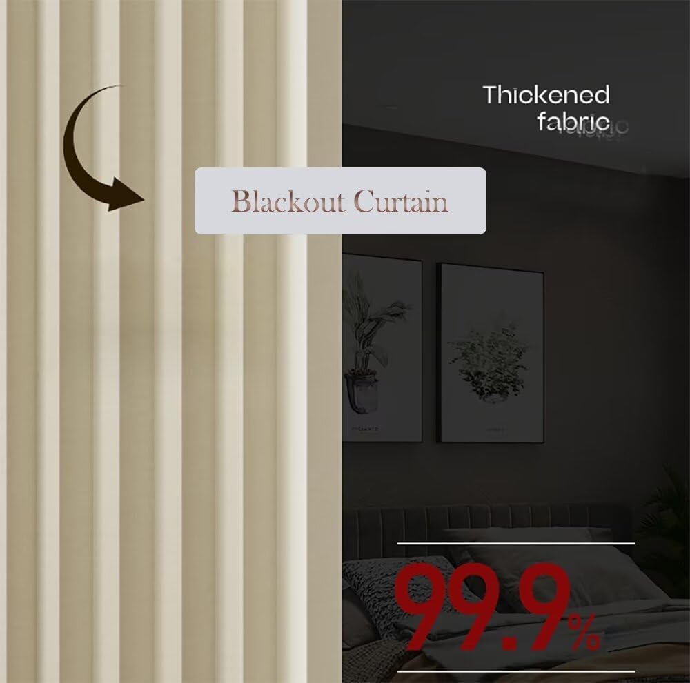 Blackout Door Curtain with Hooks 59x94 Inch Panel