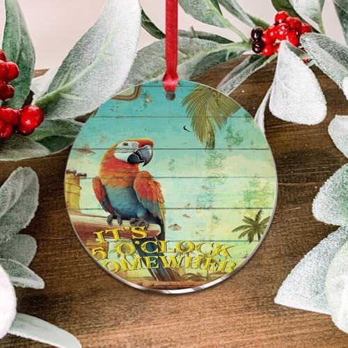 3 Inch Acrylic Christmas Ornaments 2024 Flamingo Decorative Hanging Baubles