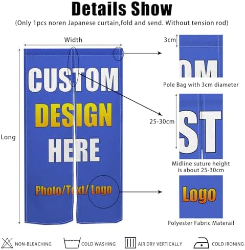 Custom Japanese Noren Curtain with Personalized Design