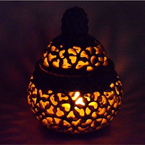 Handcrafted Soapstone Tea Holder Potpourri Box with Floral Carving 1
