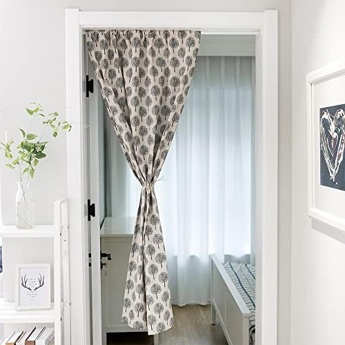 Huamengoo Geometric Door Curtain Panel Beige
