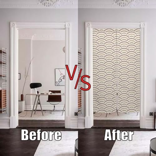 Japanese Noren Door Curtain with Wave Pattern
