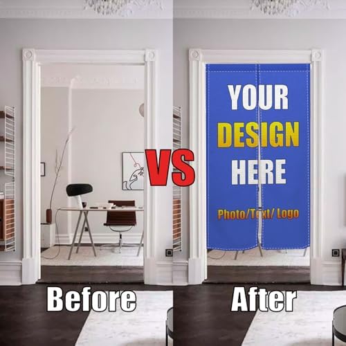 Leowefowa Custom Double Sided Noren Curtain for Doorway Partition