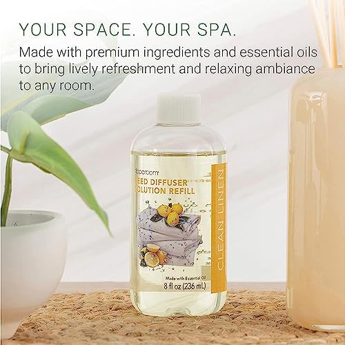 SpaRoom Reed Diffuser Oil Refill Clean Linen Scent 8oz