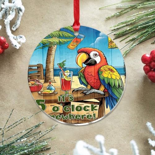 3 Inch Acrylic Christmas Ornament 2024 Flamingo Keepsake Bauble