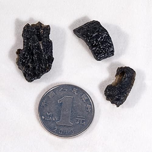 Black Tektite Crystal Meteorite Stones 05-1 Inch Collection
