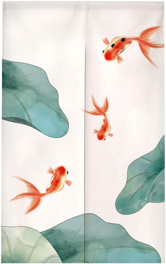Chickwin Japanese Door Curtain Koi Print Noren Panel