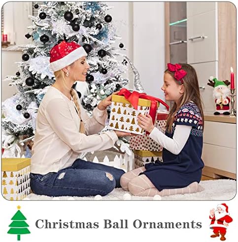 52-Pack Shatterproof Black Christmas Tree Ornaments with Star Topper