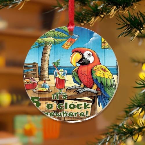 3 Inch Acrylic Christmas Ornament 2024 Flamingo Keepsake Bauble