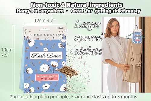 6 Pack Lavender Scented Sachets for Home and Car Fragrance