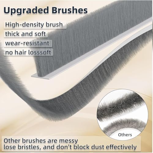 39 Inch Door Draft Stopper with Brush - Adhesive Weather Stripping Seal