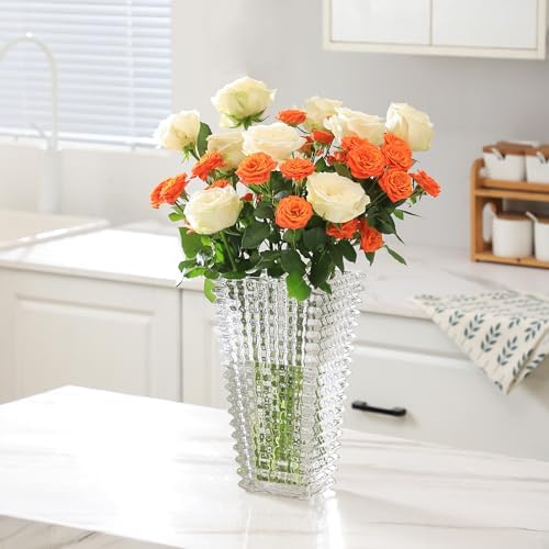 Crystal Glass Vase 11 Inches for Flowers