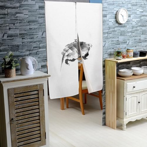 Japanese Style Door Curtain with Turtle Design