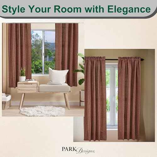 Park Designs Sturbridge Country Wine Panel Curtains 72x63