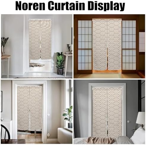 Japanese Noren Door Curtain with Wave Pattern