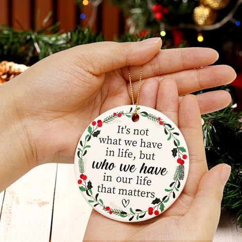 Deceram Mini Ceramic Christmas Ornaments for Friends Family