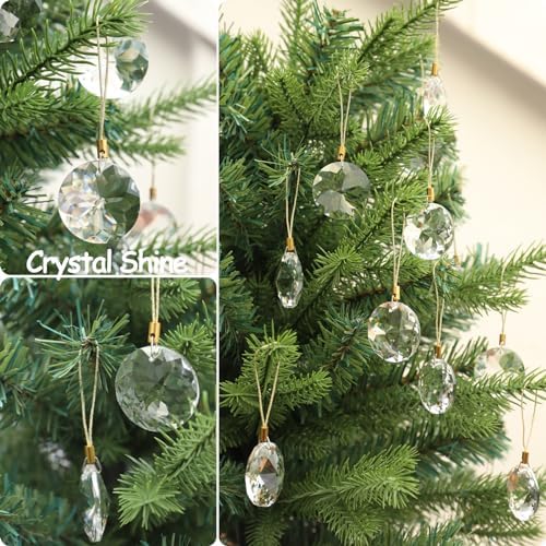 12 Pcs Crystal Glass Christmas Balls Ornaments