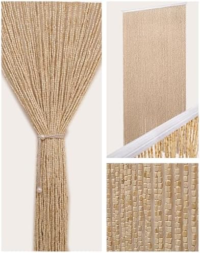 Elegant Bamboo Door Curtain - 355x79 90-Strand Beaded Divider