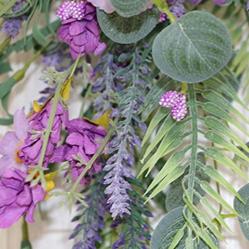 197In Artificial Lavender Teardrop Wreath Decor