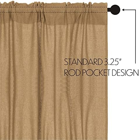 VHC Brands Prairie Panel Pair Tan Rod Ties Window Curtains