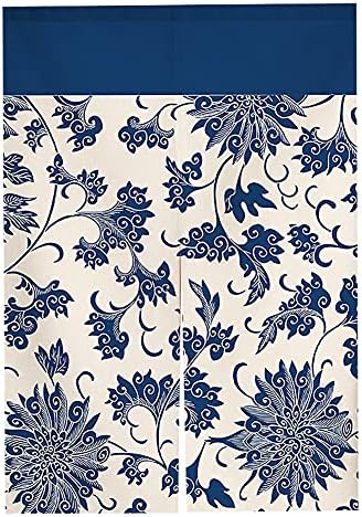 Japanese Noren Door Curtain Panel Navy Blue 33x47 Inch