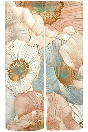 Leowefowa Boho Flower Doorway Curtain for Privacy