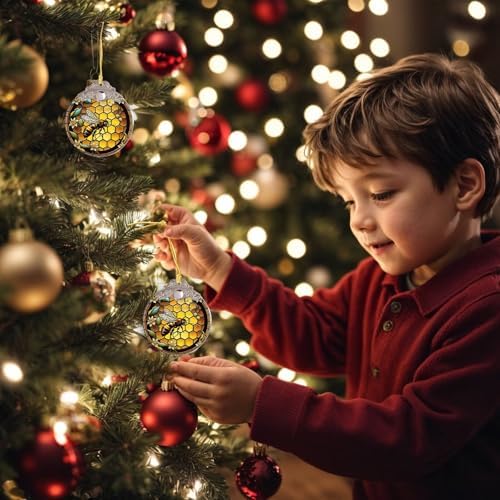 Bee Christmas Tree Ornaments with Silver Buckle